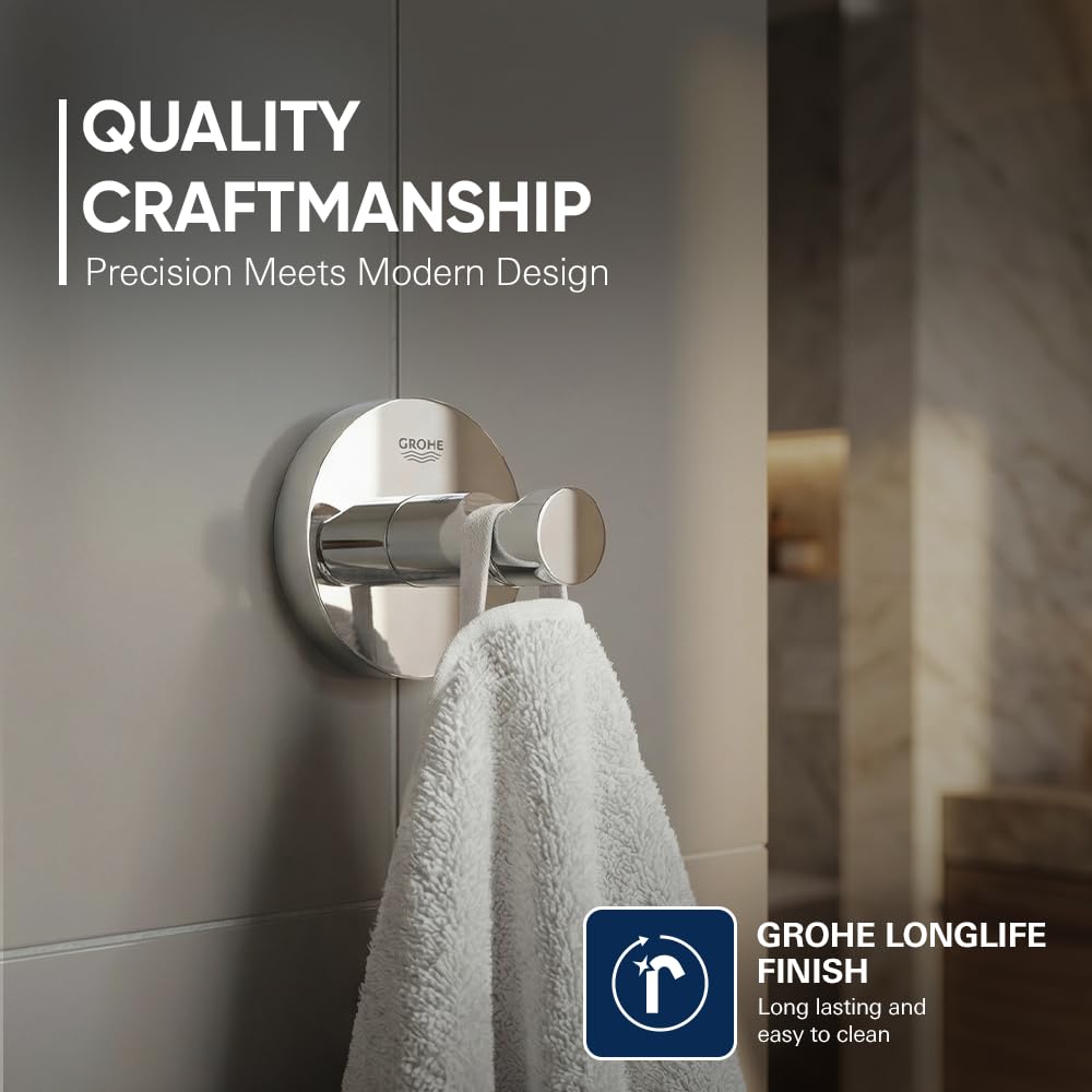 Essentials Robe Hook, Polished Chrome - Image 3