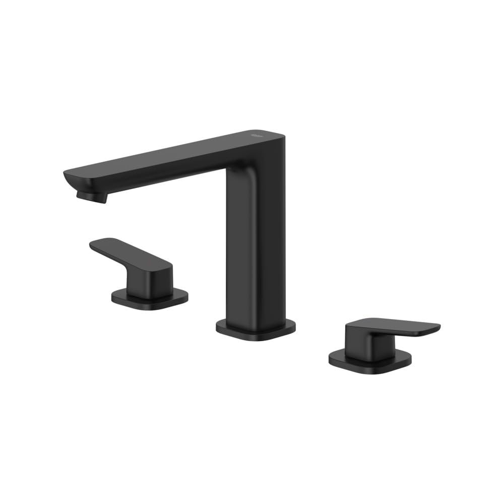 Grohe 1019232430 Cubeo 3-Hole 2-Handle Deck Mount Tub Filler, Matte Black - Image 6