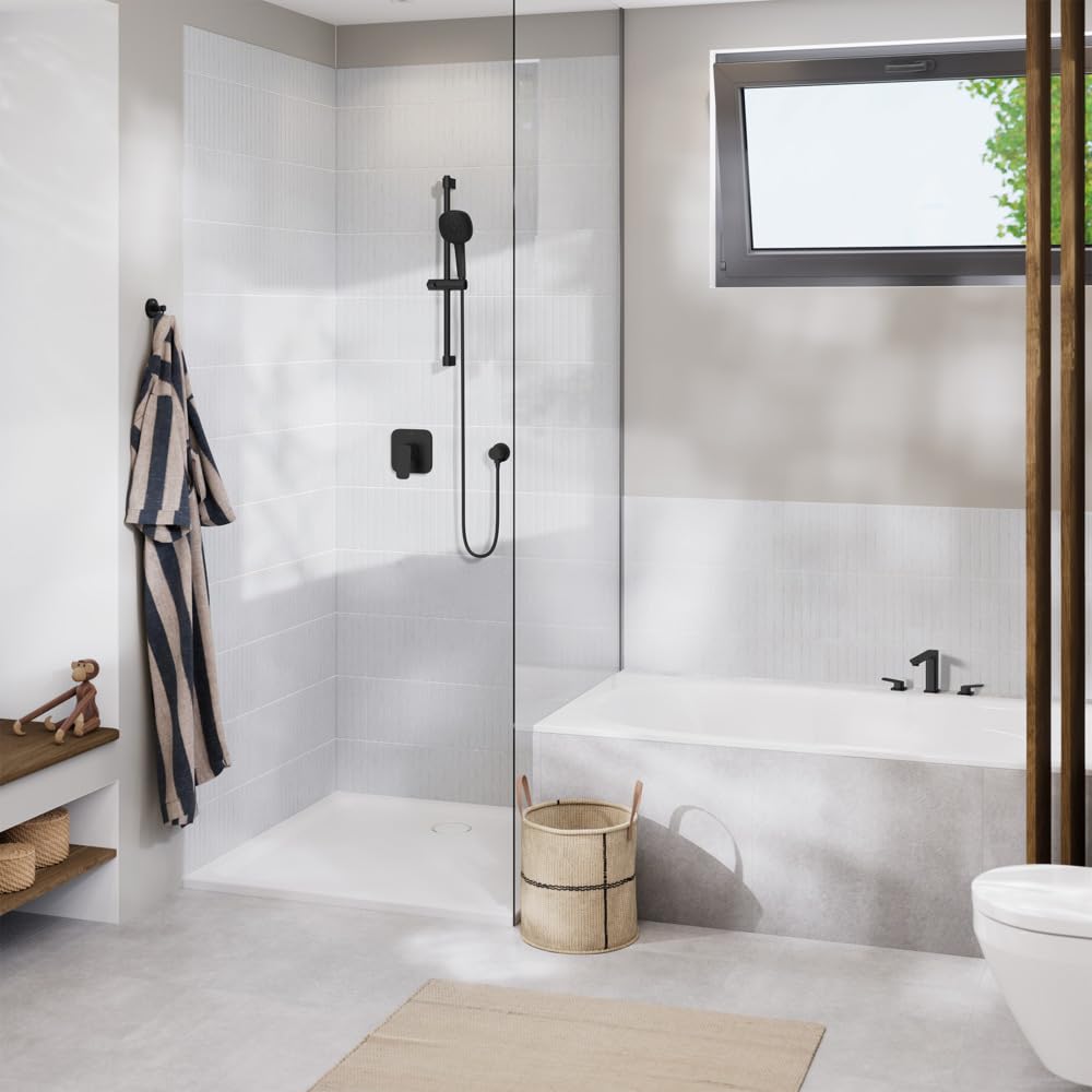 Grohe 1019232430 Cubeo 3-Hole 2-Handle Deck Mount Tub Filler, Matte Black - Image 7