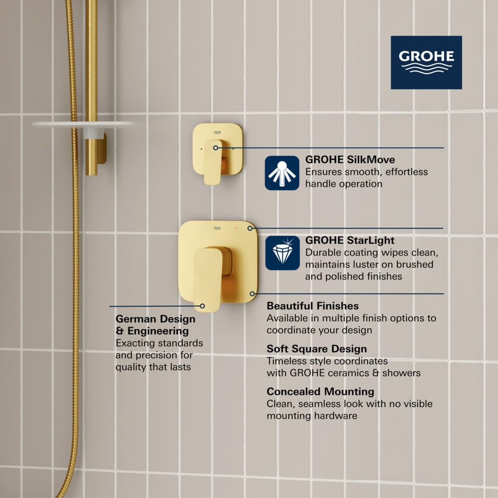Grohe 1019280000 Cubeo Pressure Balance Valve Trim with Cartridge, StarLight Chrome - Image 3