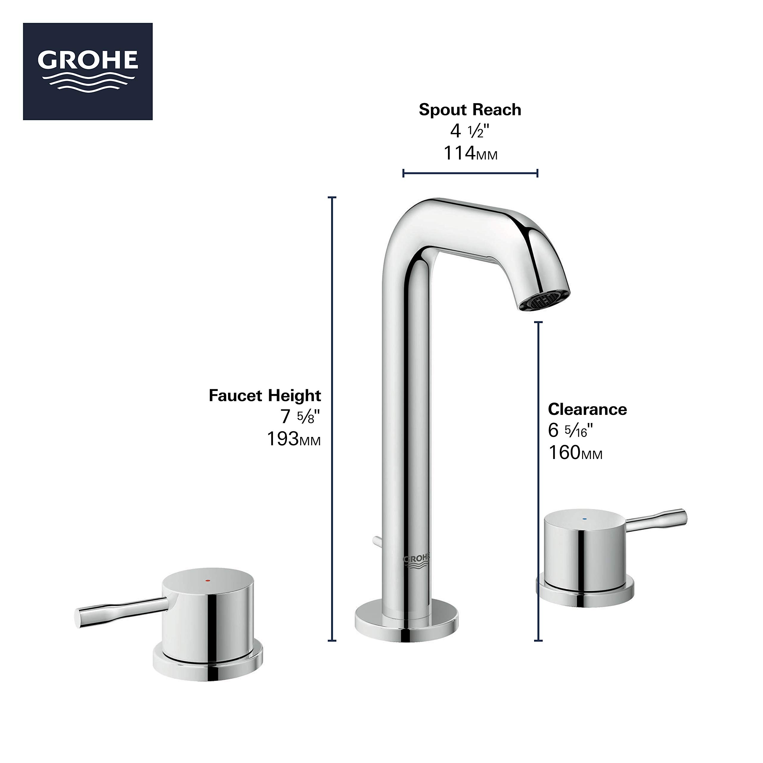 GROHE 2029700A Essence, 8-inch Widespread 2-Handle M-Size Bathroom Faucet 1.2 GPM, Chrome - Image 5