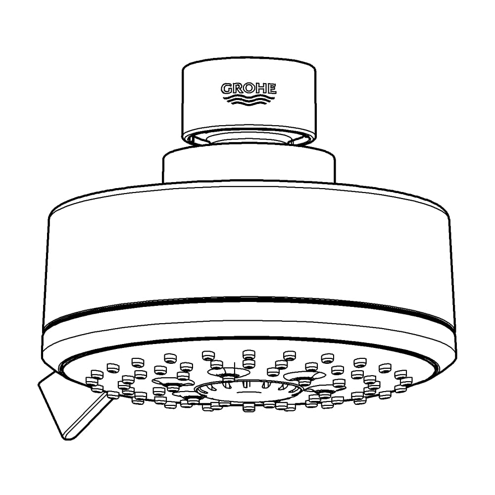 Grohe 27591001 Tempesta Cosmopolitan 100 2.5 GPM 4 Spray Shower Head, Starlight Chrome - Image 4