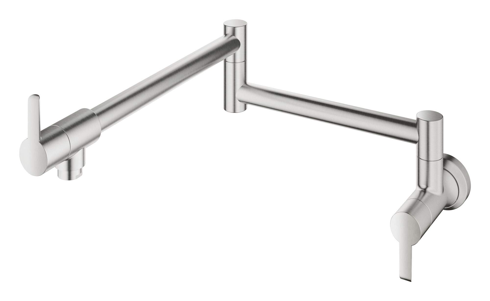 GROHE 31075DC2 Zedra 2-Handle Wall Mount Pot Filler Kitchen Faucet, Super Steel - Image 4
