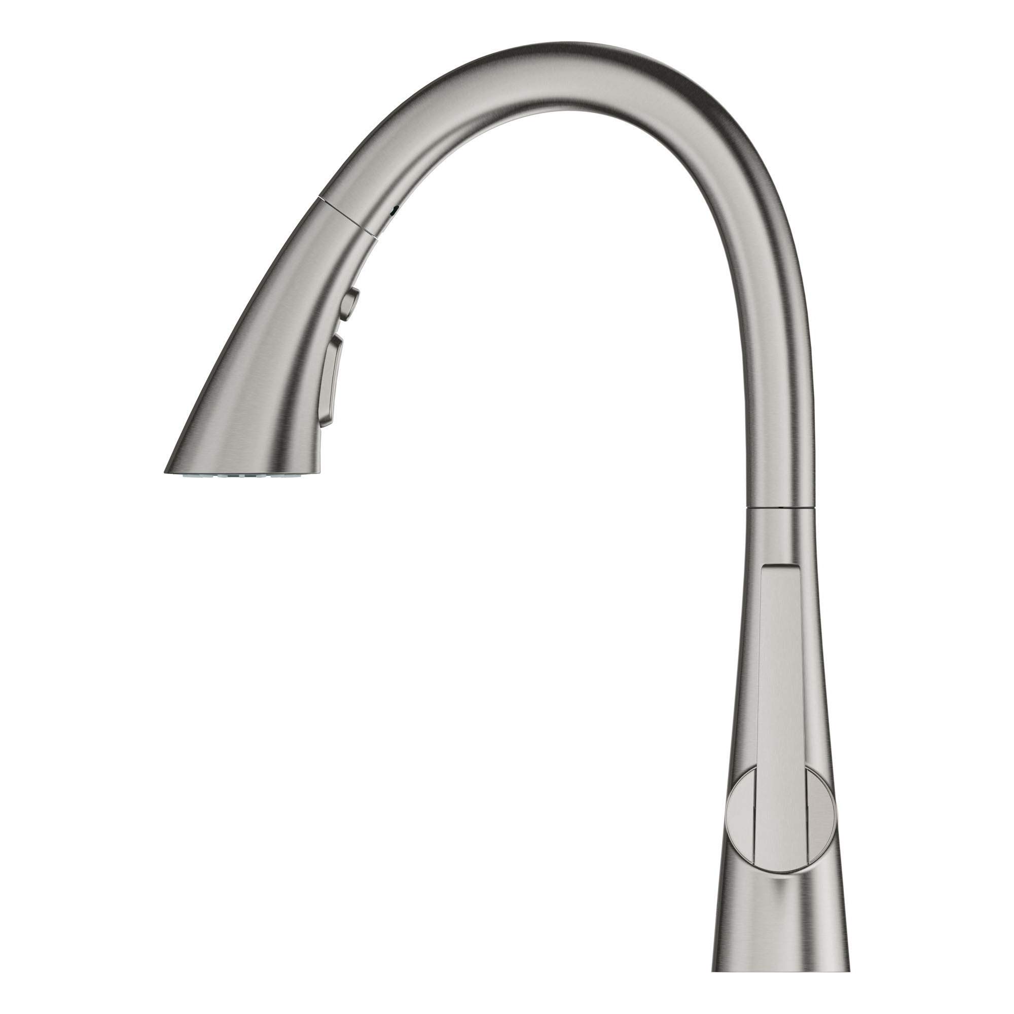 Grohe 32298DC2 Zedra Single-Handle Pull Down Triple Spray Kitchen Faucet in Supersteel - Image 10
