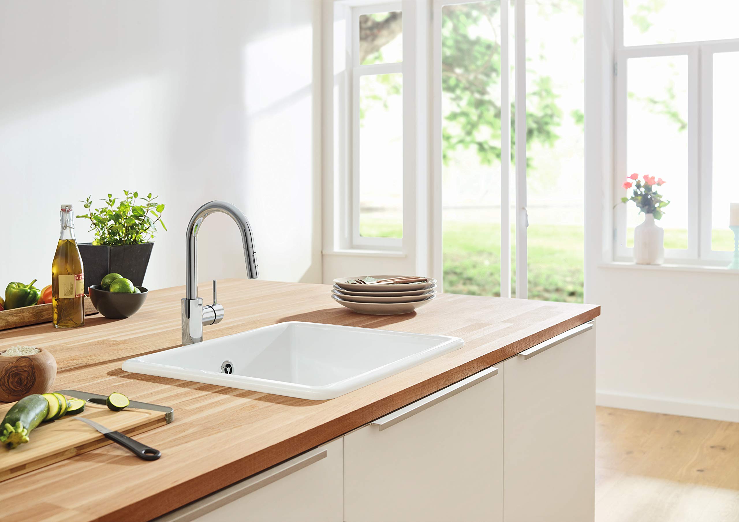 GROHE 32665003 Concetto Pull-Down Kitchen Faucet with Sprayer, 1.75 GPM, Chrome - Image 4