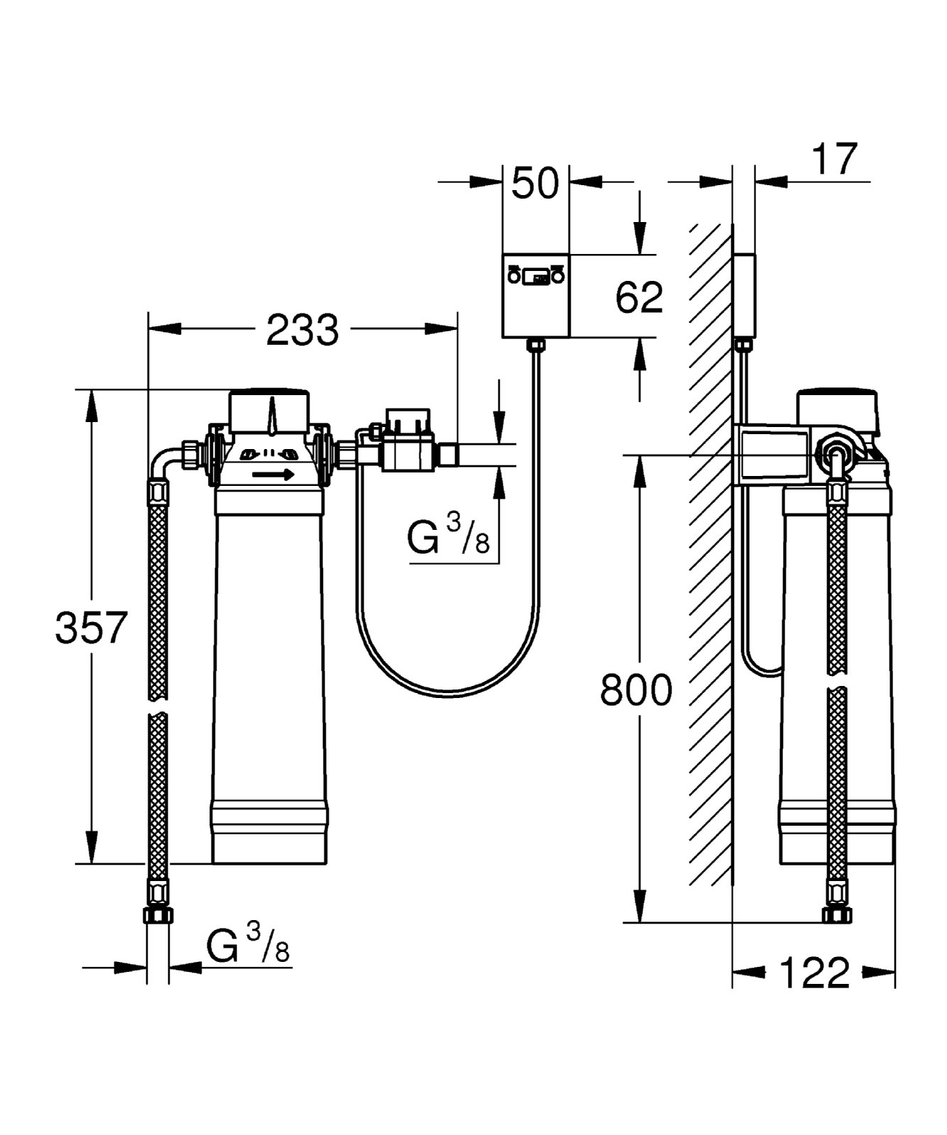 GROHE 40438001 Blue Replacement Water Filter with Head 158.5 Gallon Capacity - Image 3